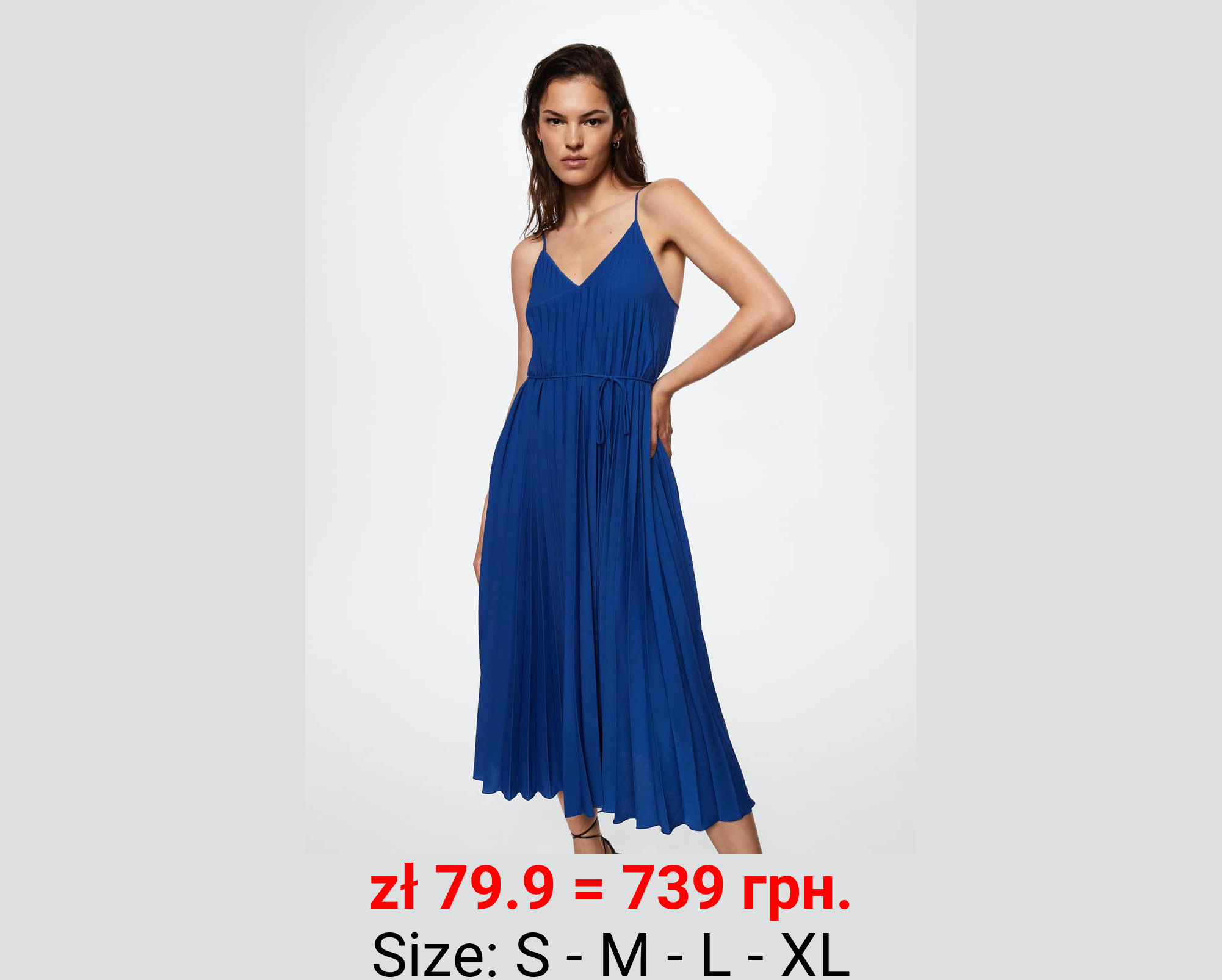 Vestido plisado cinturón