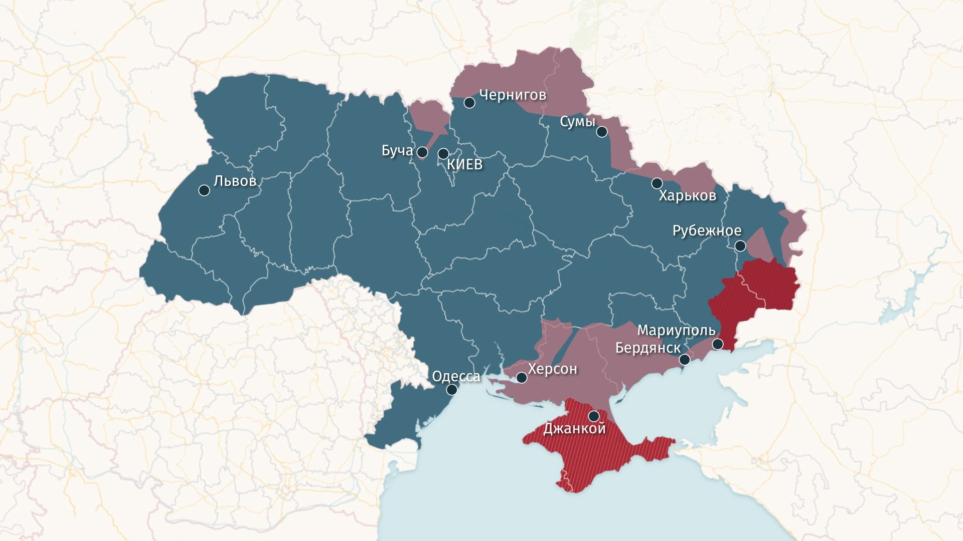 Карта захвата территории украины россией на сегодня