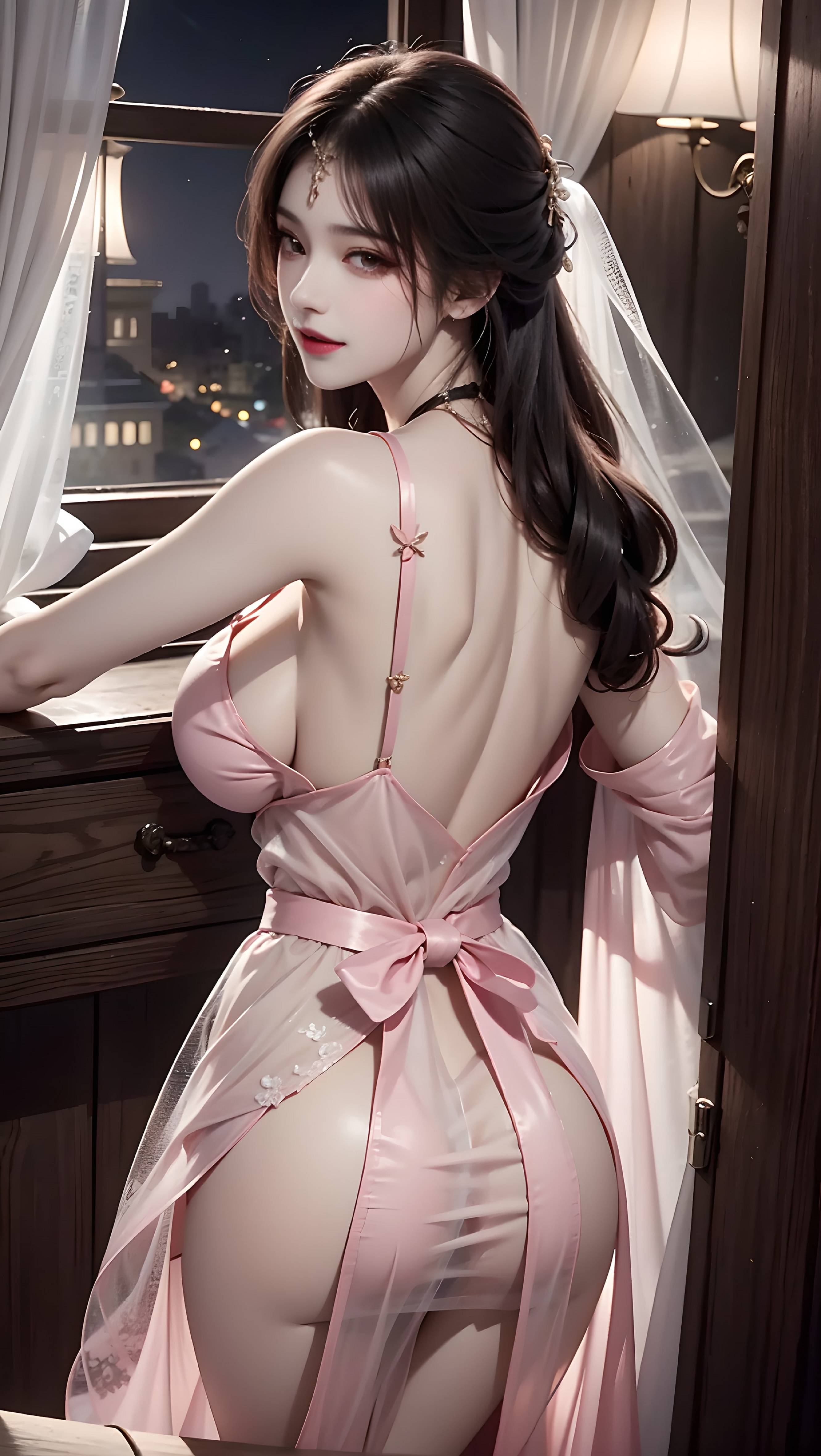 图片[3]-古风粉色性感美女-六色网