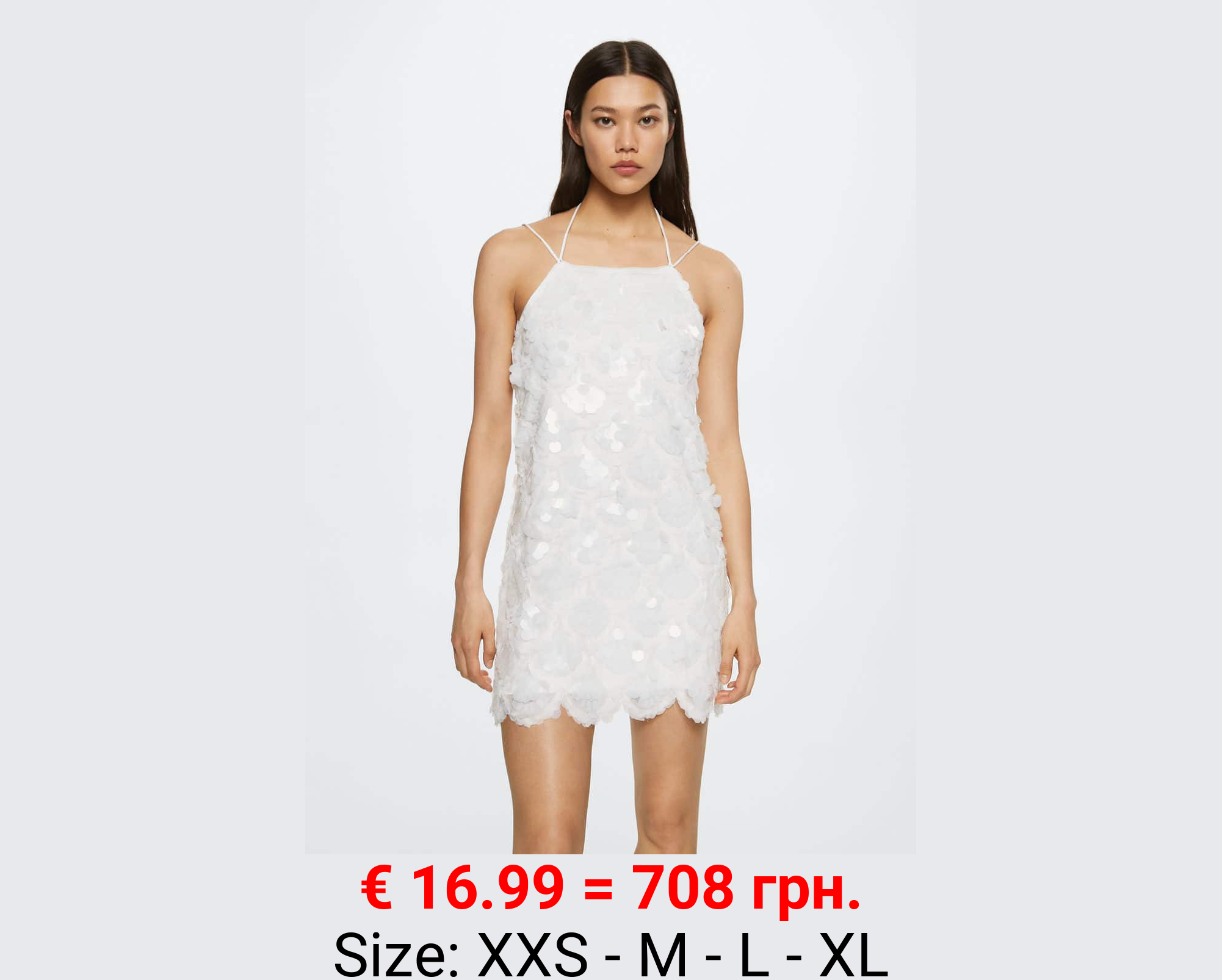 Vestido lentejuelas cuello halter