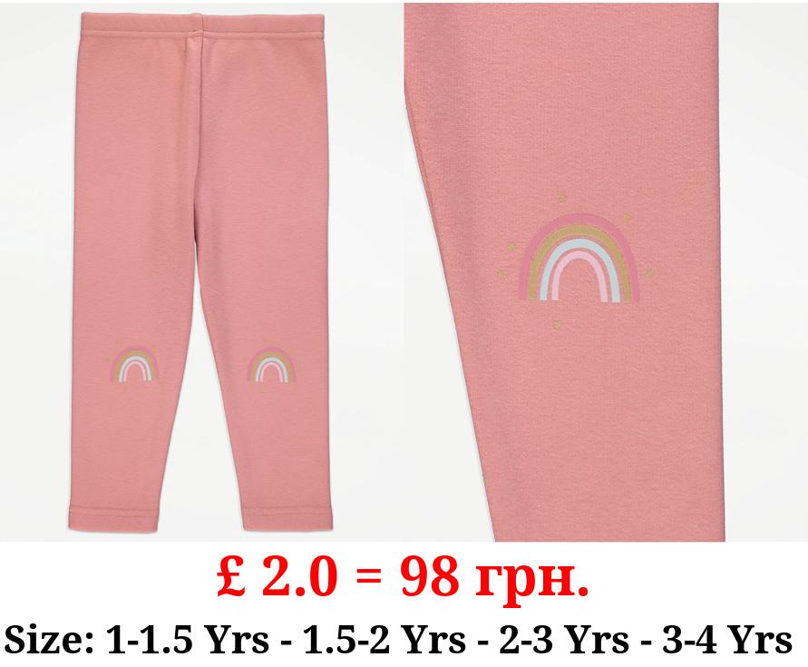 Pink Rainbow Fleece Lined Leggings