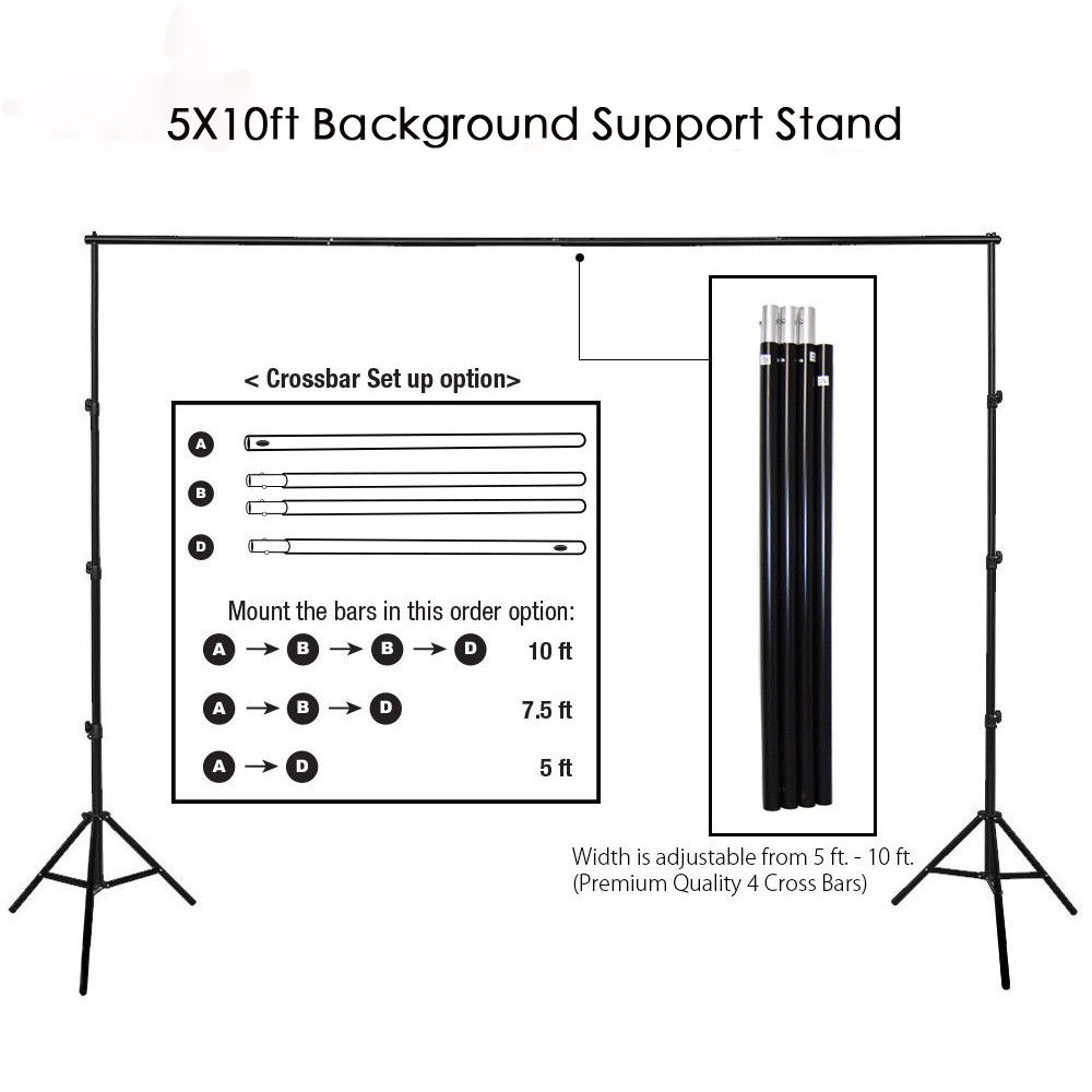 10ft Heavy Duty Photo Video Studio Backdrop Stand with Bag UBesGoo 10ft