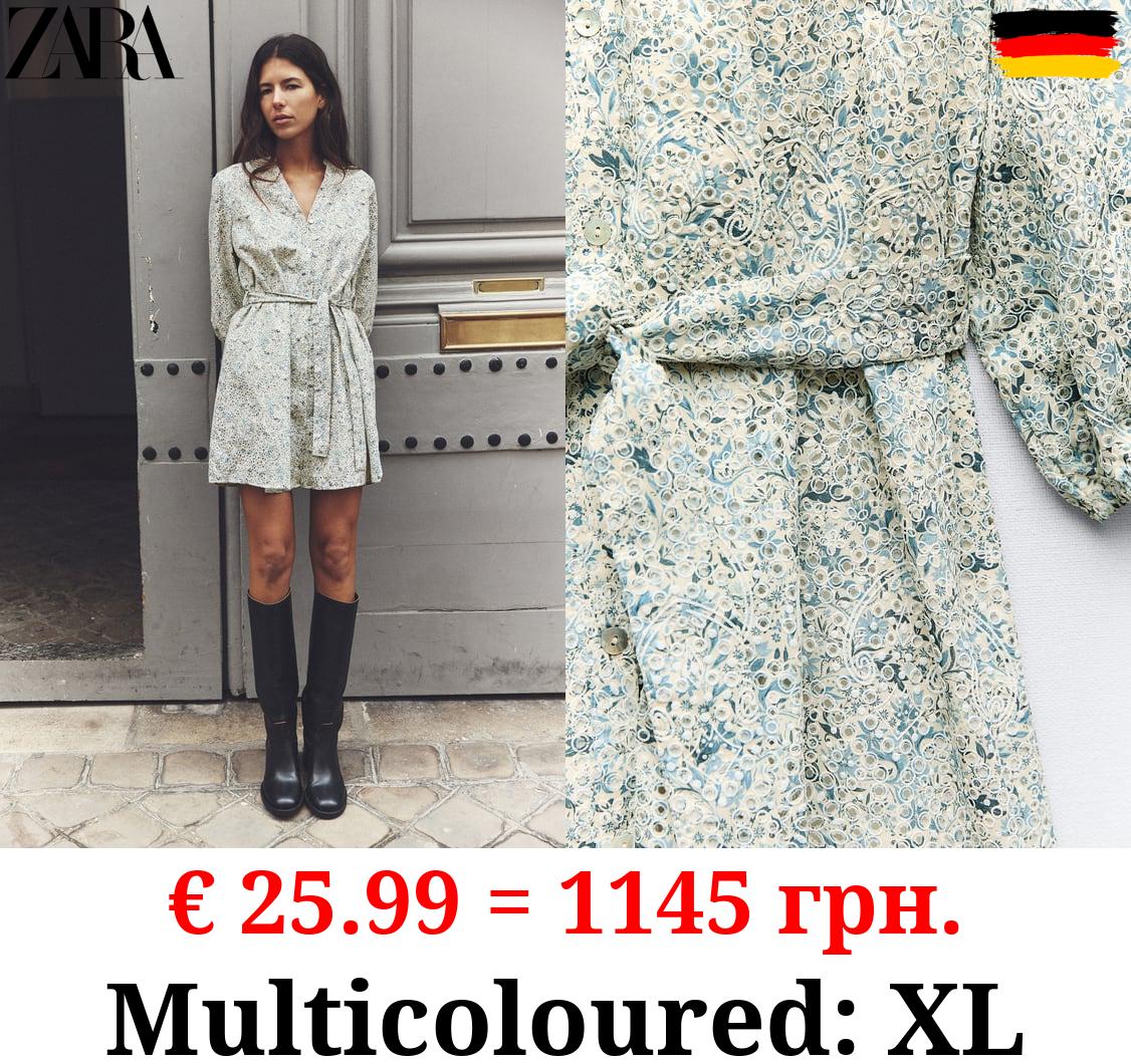 RUBBERISED FABRIC DRESS WITH BELT