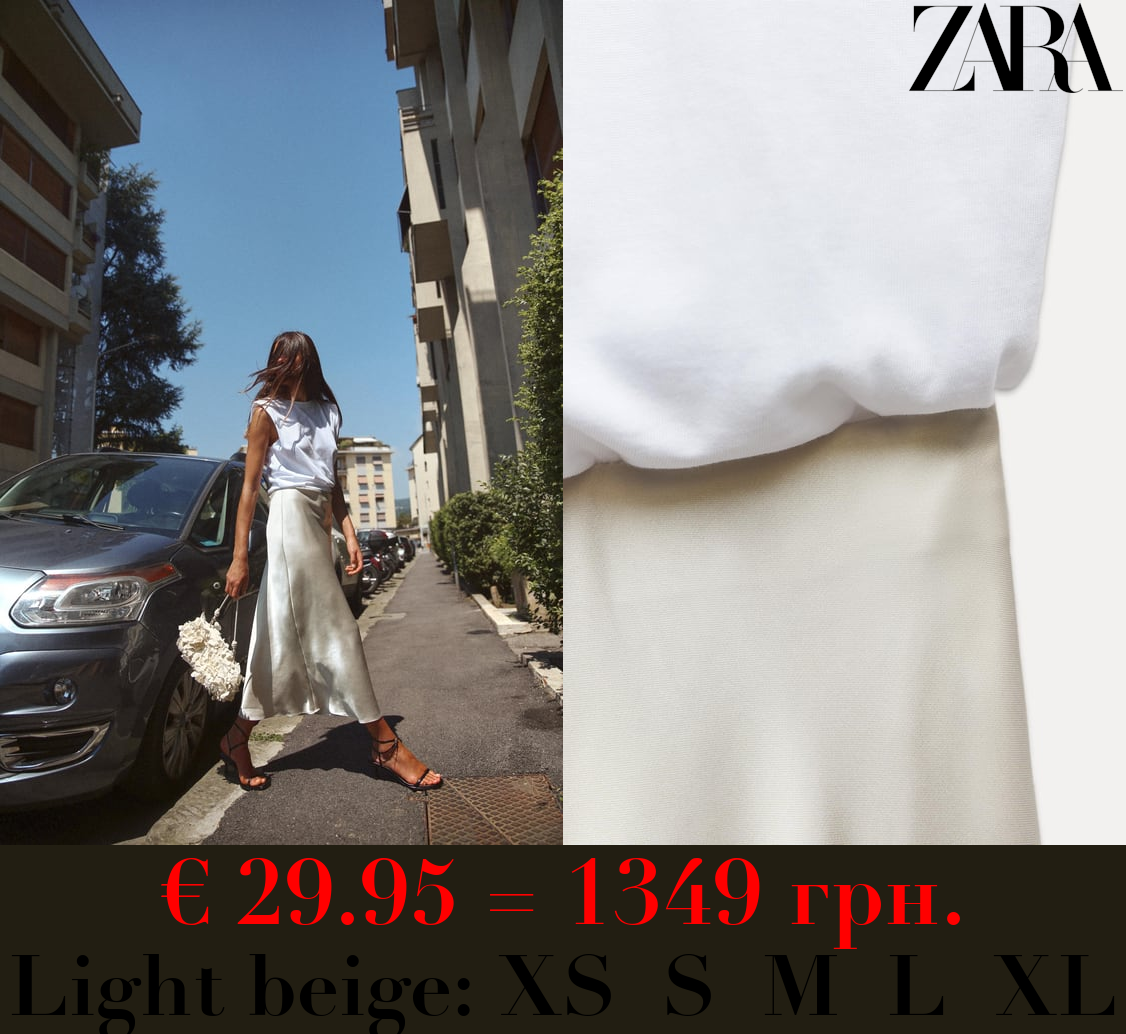 CONTRAST SATIN MIDI DRESS