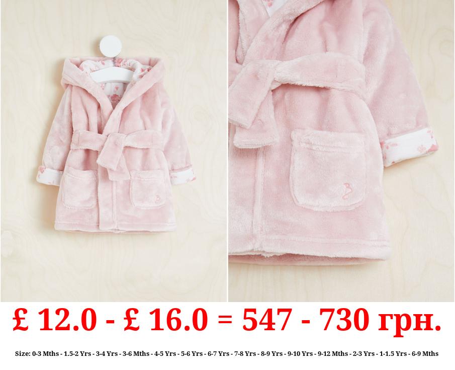 Billie Faiers Pink Bunny Fleece Dressing Gown