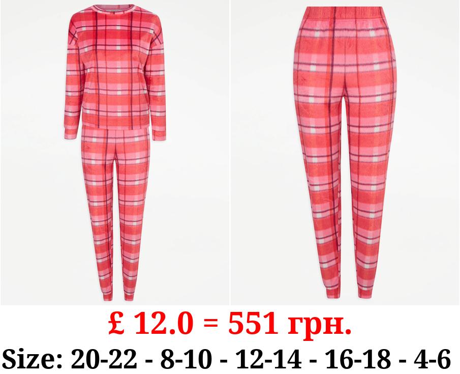 Red Checked Fleece Pyjamas Gift Set
