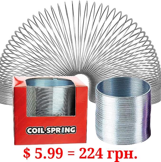 Silver Metal Coil Spring, Goody Bag Fillers, Party Favor for Kids, Variety of 2.4" (60mm) Individually Boxed (Single)