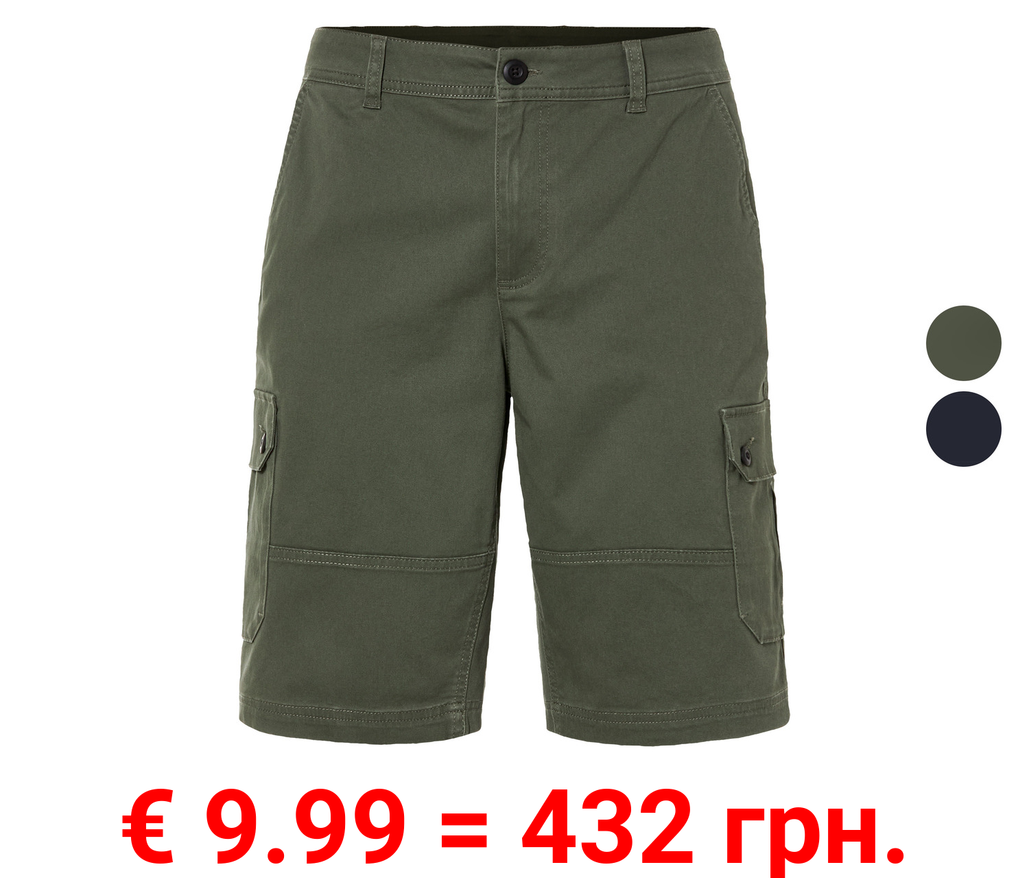 LIVERGY® Herren Cargo-Bermudas, normale Leibhöhe
