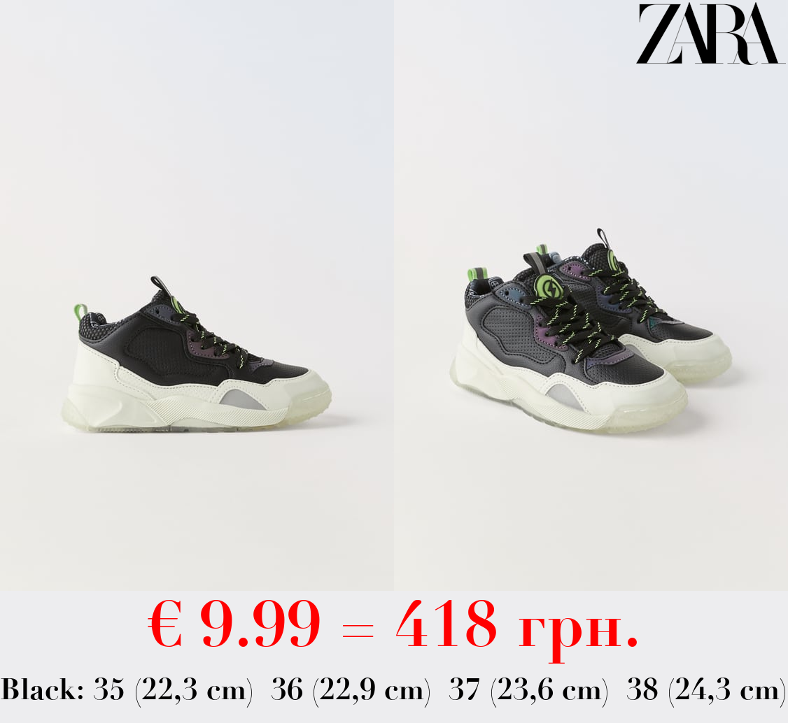 GLOW-IN-THE-DARK HIGH-TOP SNEAKERS