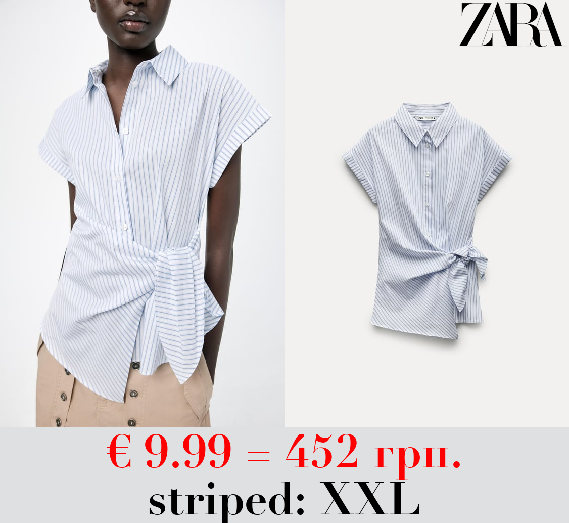 ZW COLLECTION POPLIN SHIRT WITH KNOT DETAIL