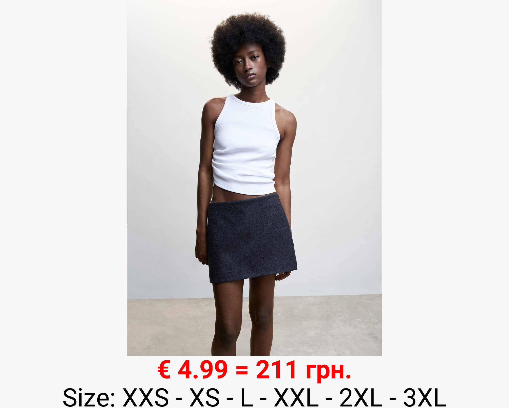 Top canalé algodón