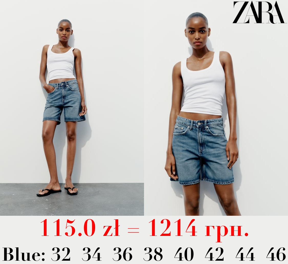 TRF MID-RISE DENIM BERMUDA SHORTS