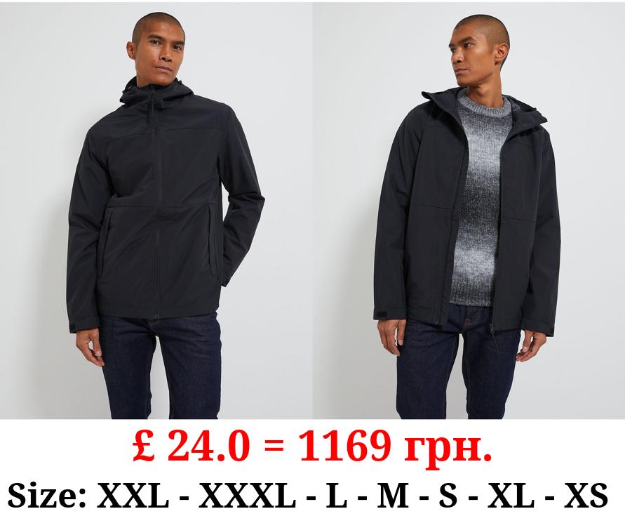 Black Lightweight Hooded Jacket