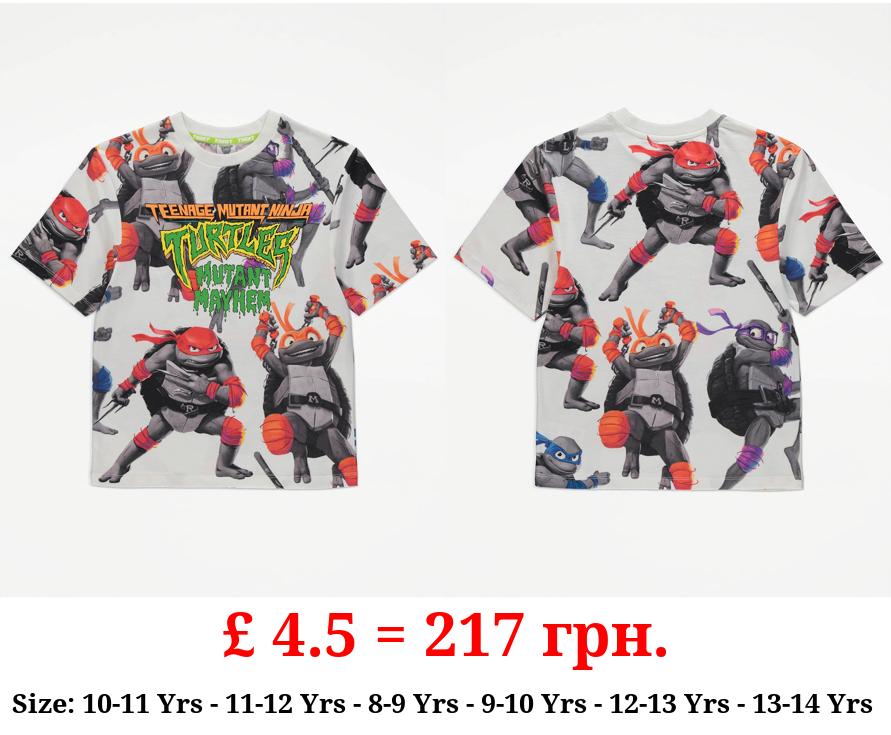 Teenage Mutant Ninja Turtles White Graphic Print T-Shirt