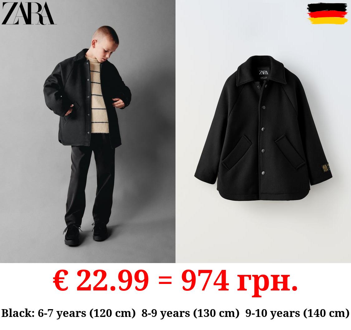 TRUE NEUTRALS FELT TEXTURE WOOL BLEND COAT