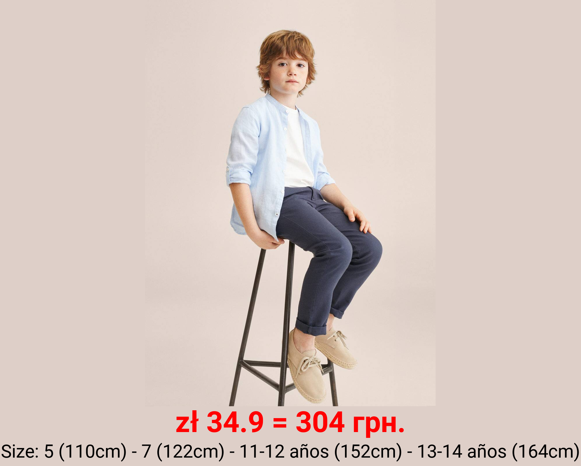 Pantalón slim fit algodón lino