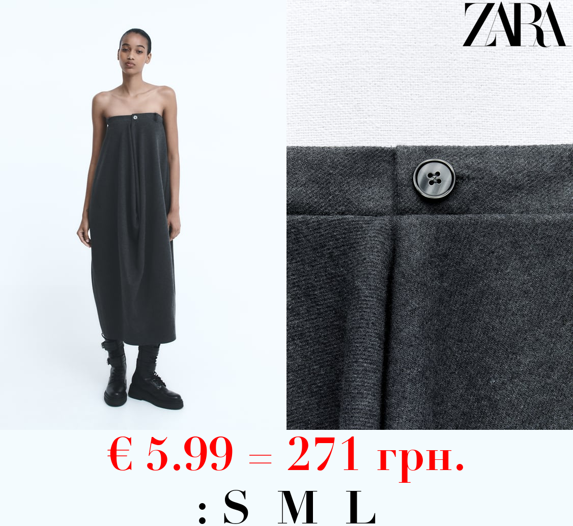 STRAPLESS DRAPED DRESS