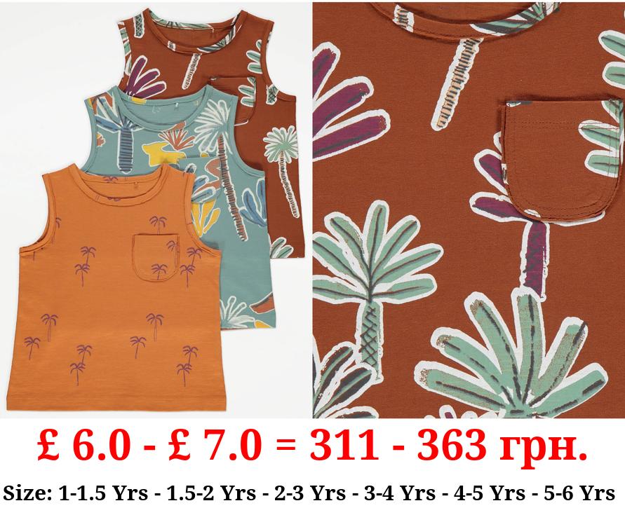 Palm Tree Pocket Vests 3 Pack