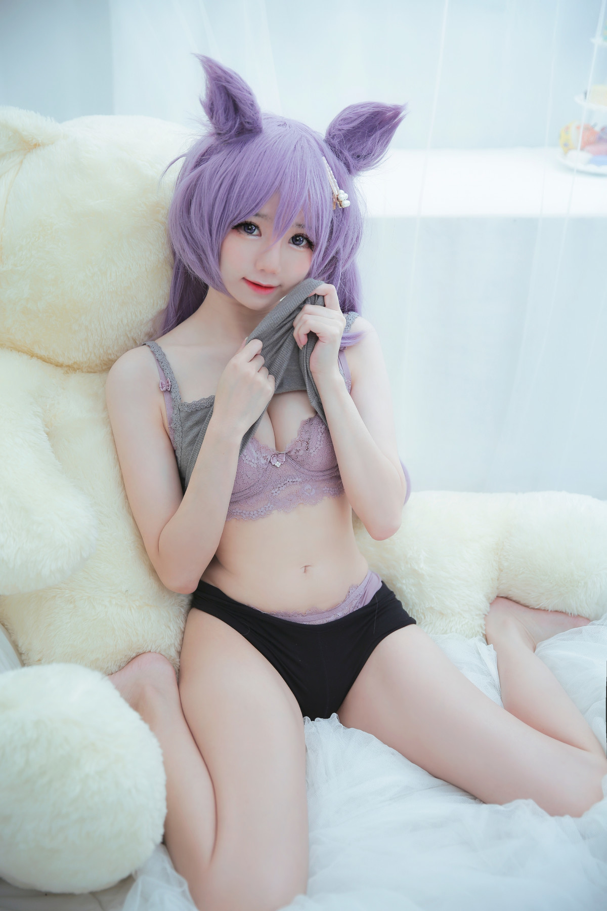 Sally多啦雪 Cosplay Keqing 刻晴 Lingerie Ver. 15