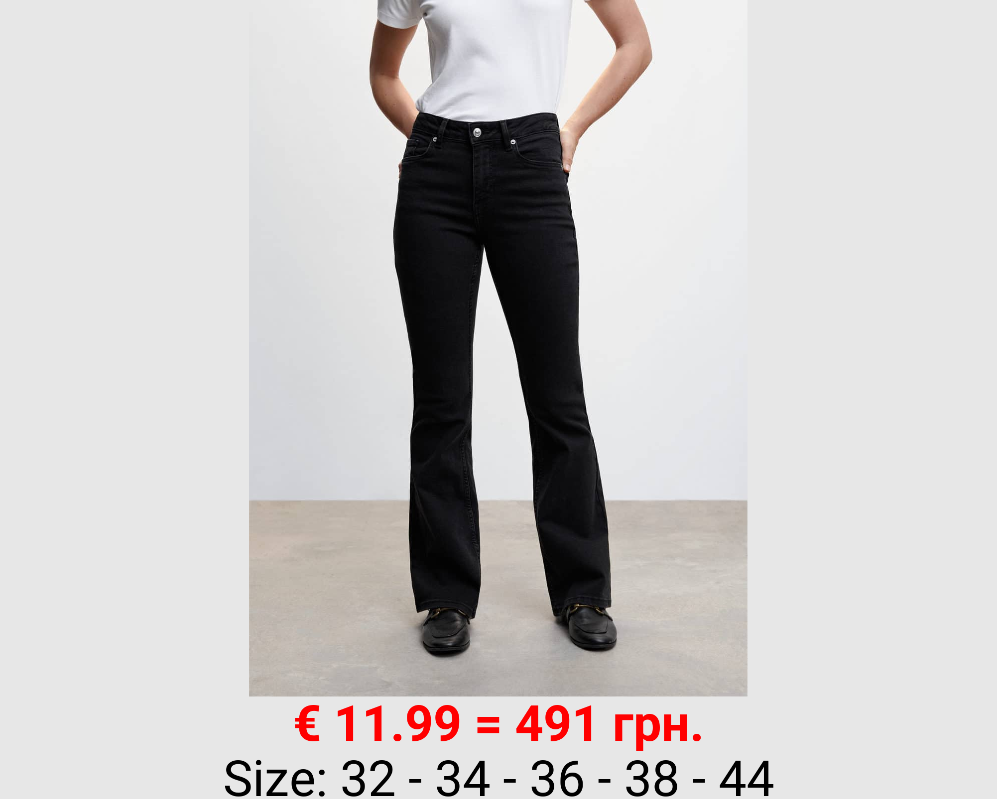 Jeans flare tiro medio