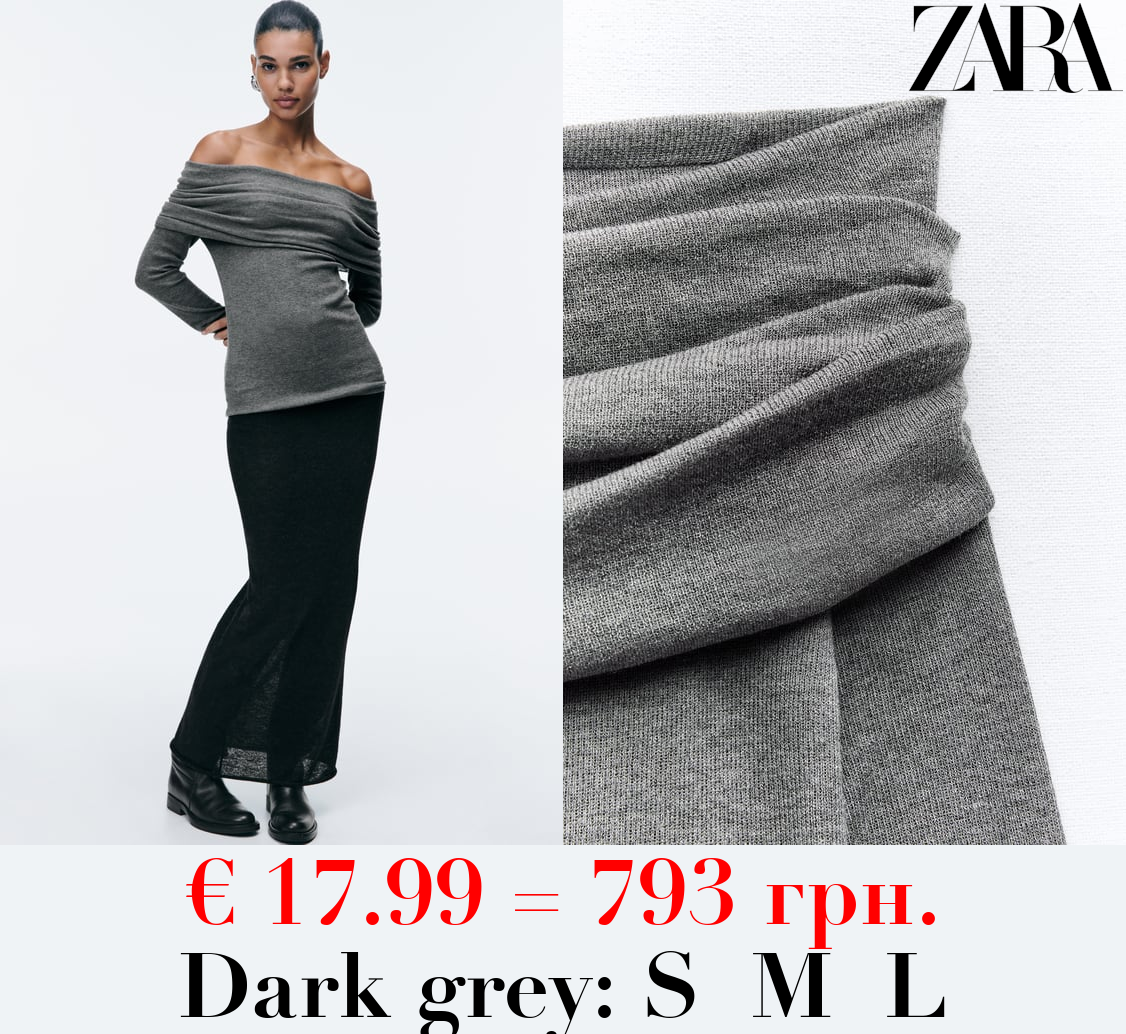 KNIT OPEN SHOULDER TOP