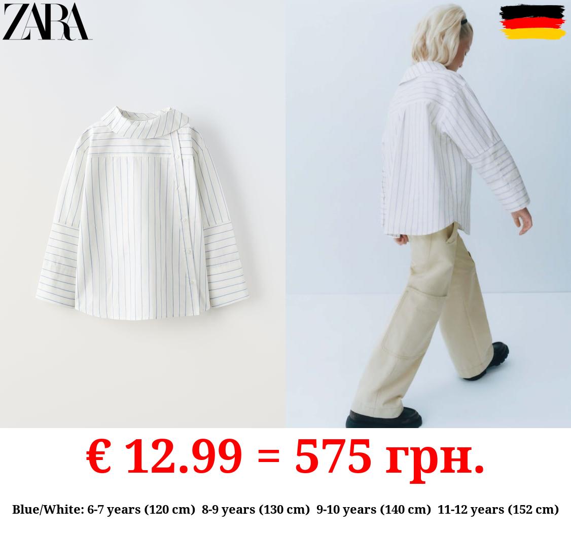 STRIPED SHIRT WITH COLLAR DETAIL