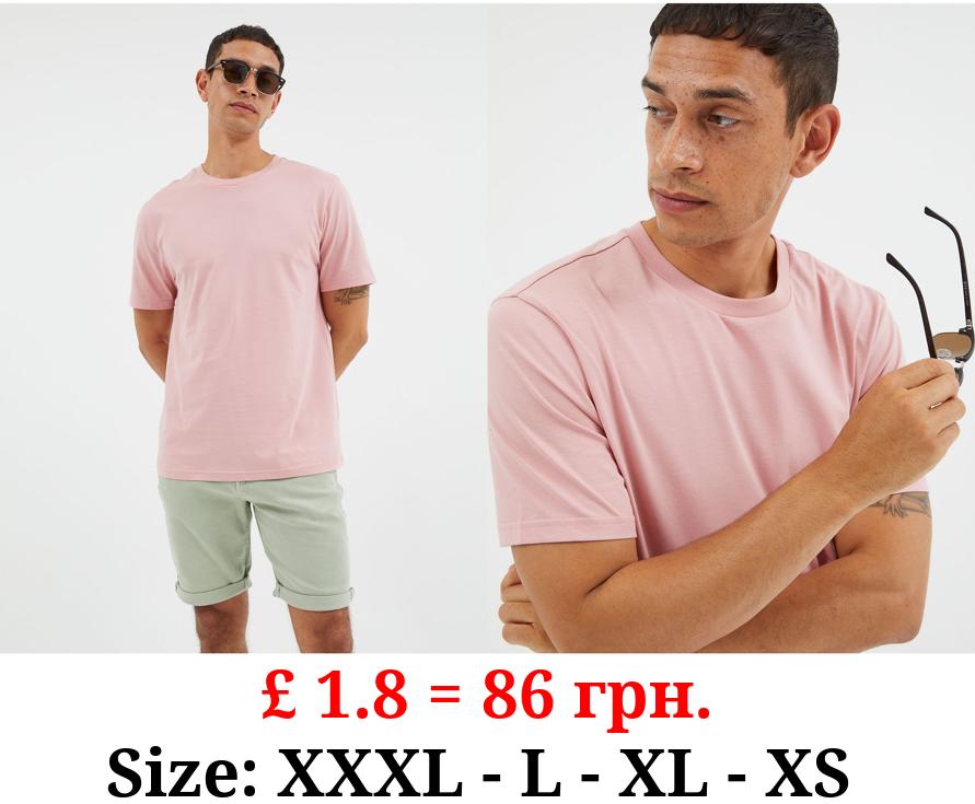 Light Pink Crew Neck T-Shirt