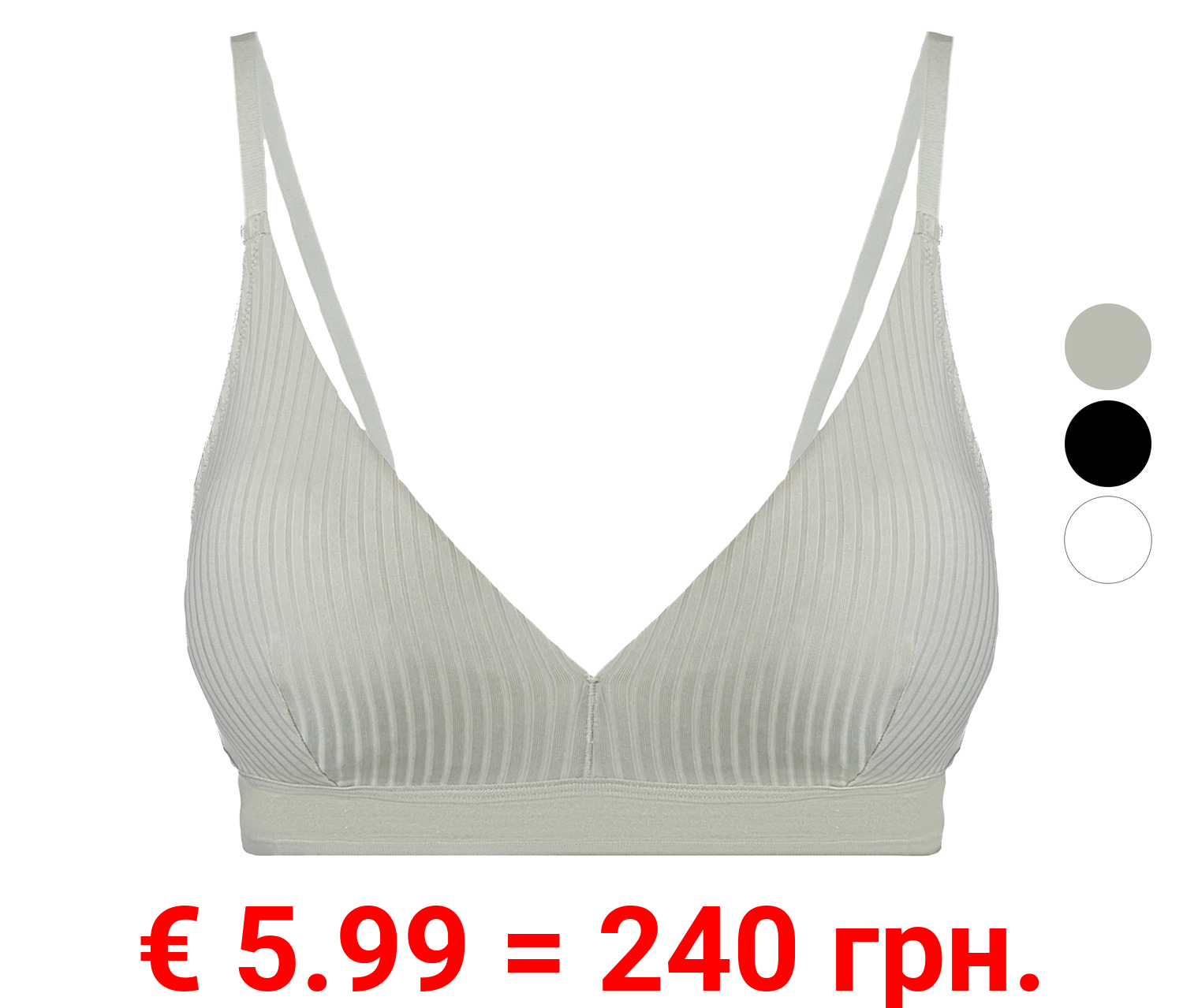 esmara® Damen Soft-BH in anschmiegsamer Ripp-Qualität