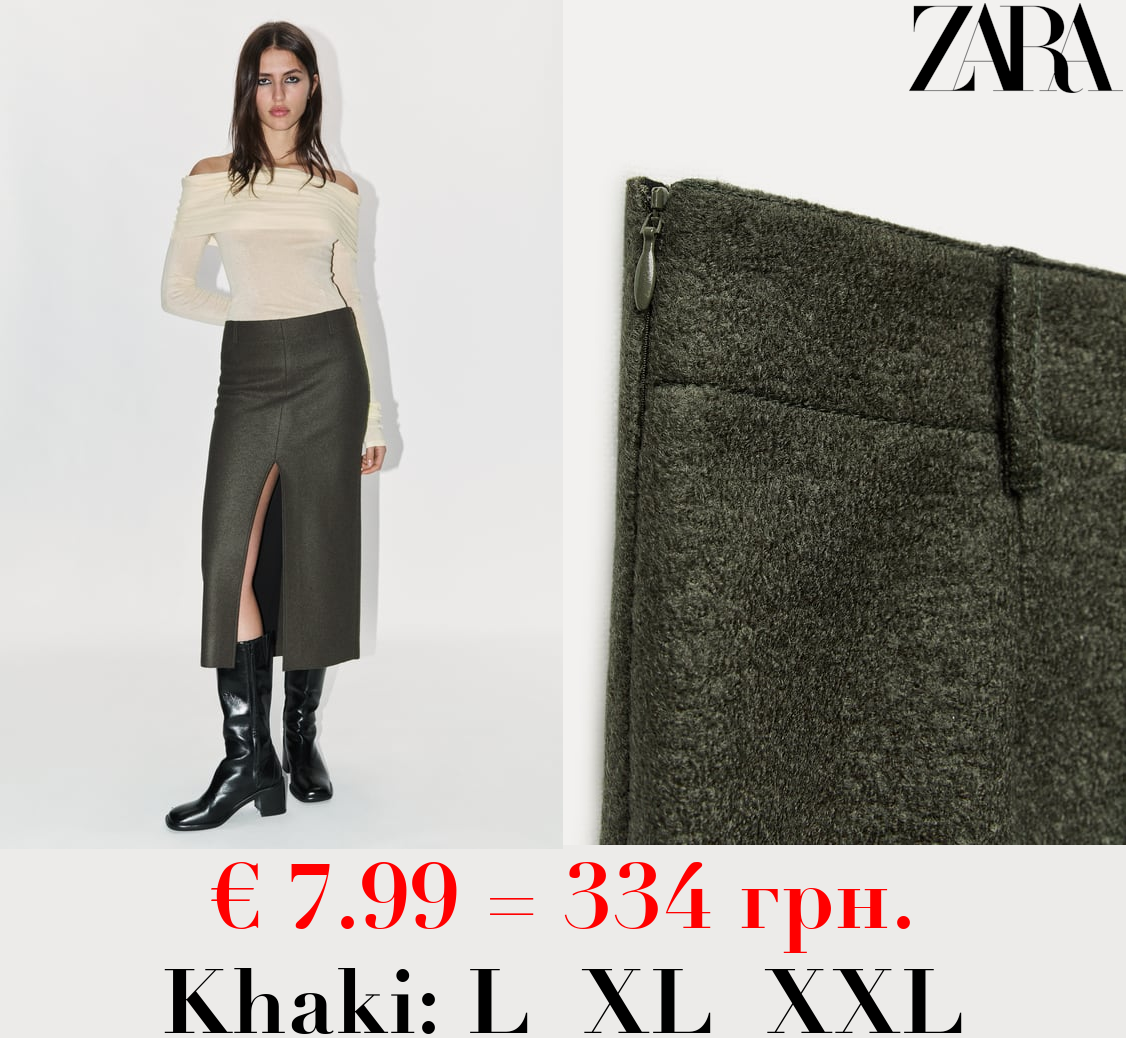 ZW COLLECTION WOOL SKIRT WITH SLITS