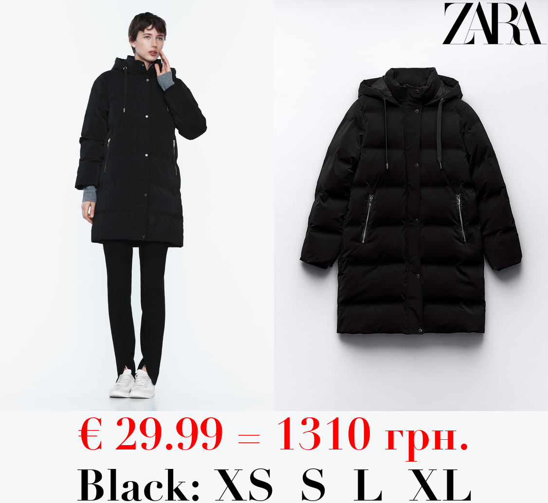 HOODED PUFFER ANORAK WITH WIND PROTECTION