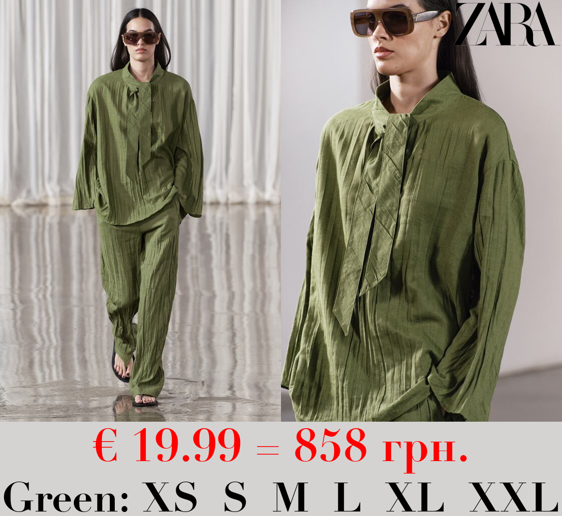 ZW COLLECTION CREASED LINEN PYJAMA-STYLE TROUSERS