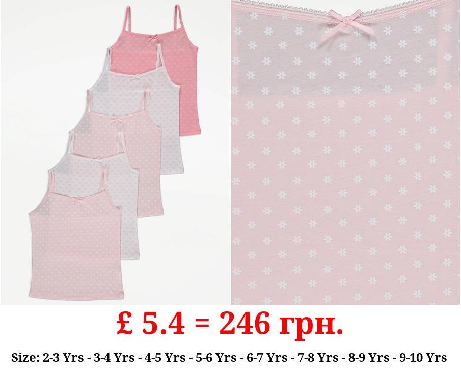 Pink Assorted Floral Print Cami Vests 5 Pack