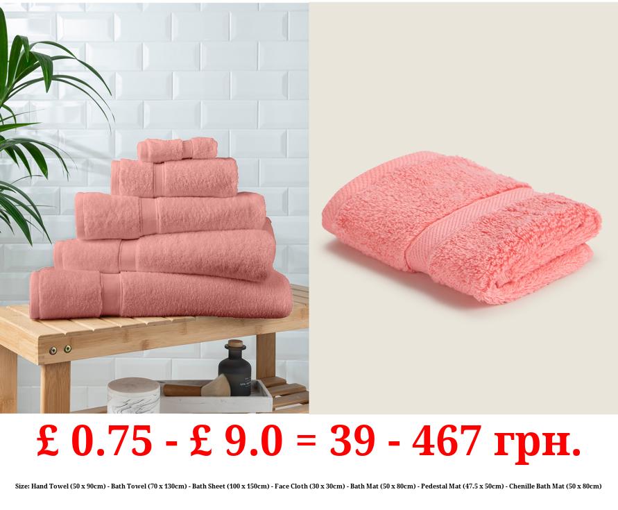 Coral Super Soft Cotton Towel & Bath Mat Range