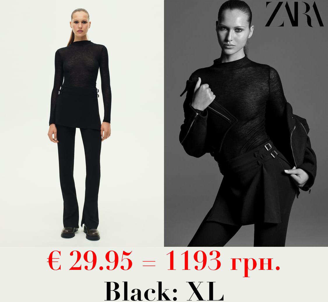 SILK AND WOOL BLEND KNIT HIGH NECK TOP