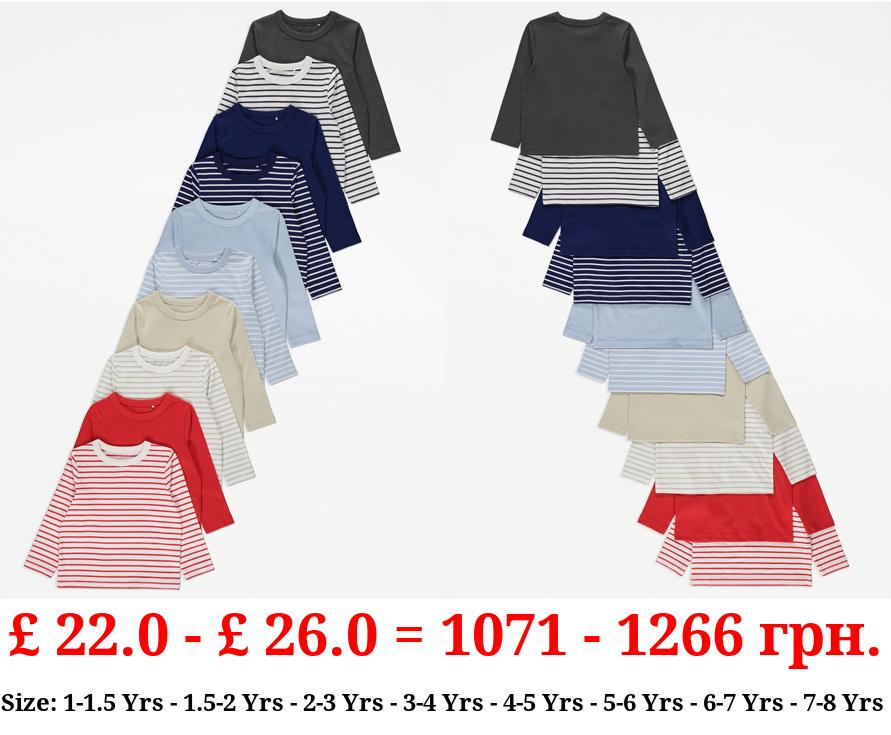 Striped Long Sleeve Tops 10 Pack