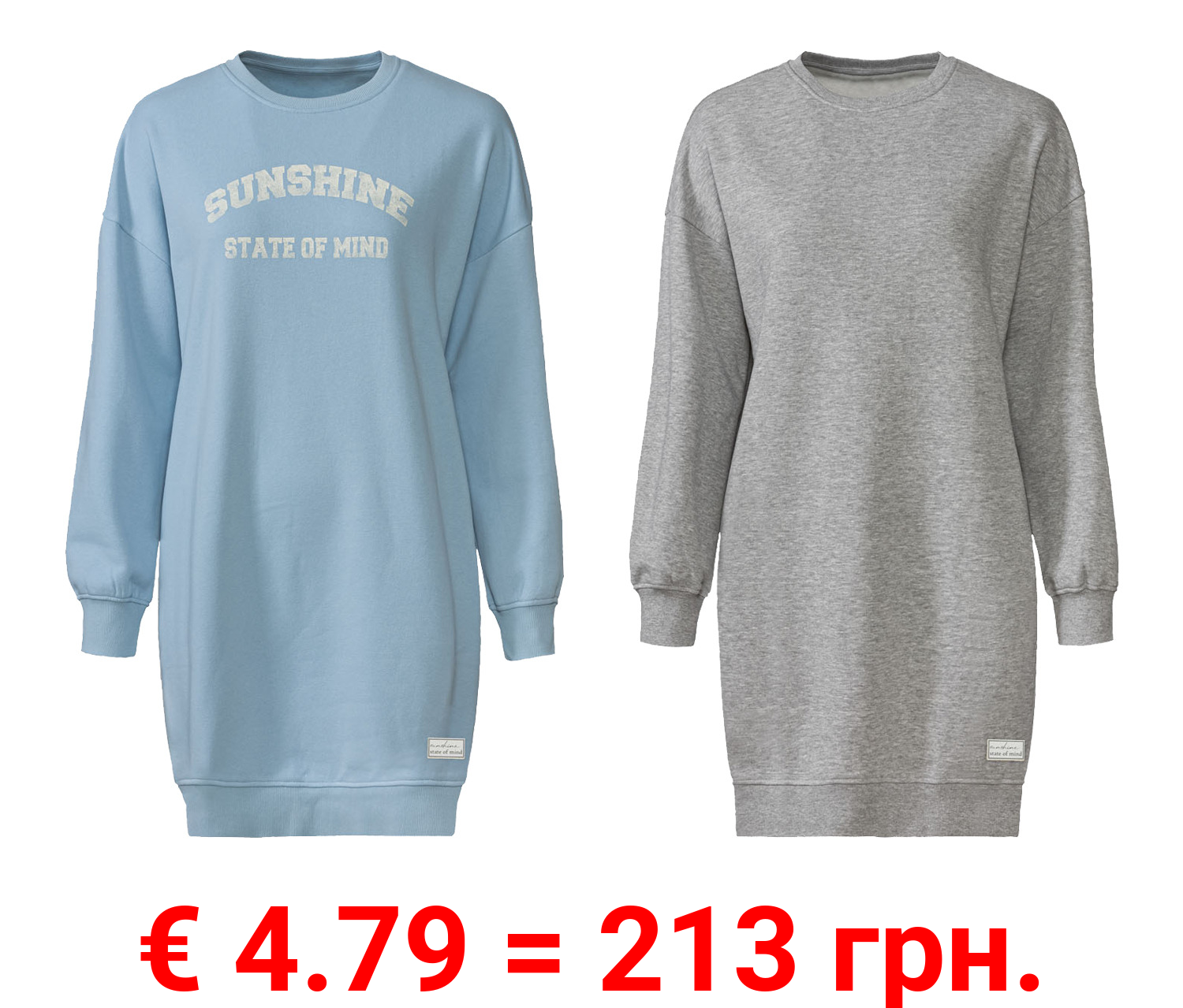 esmara® Damen Sweatkleid mit überschnittenen Schultern