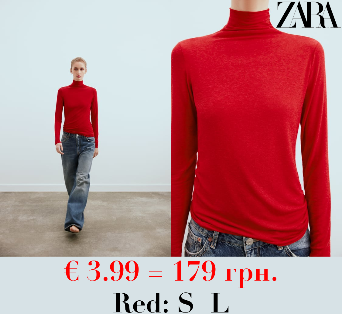 HIGH NECK SEMI-SHEER TOP