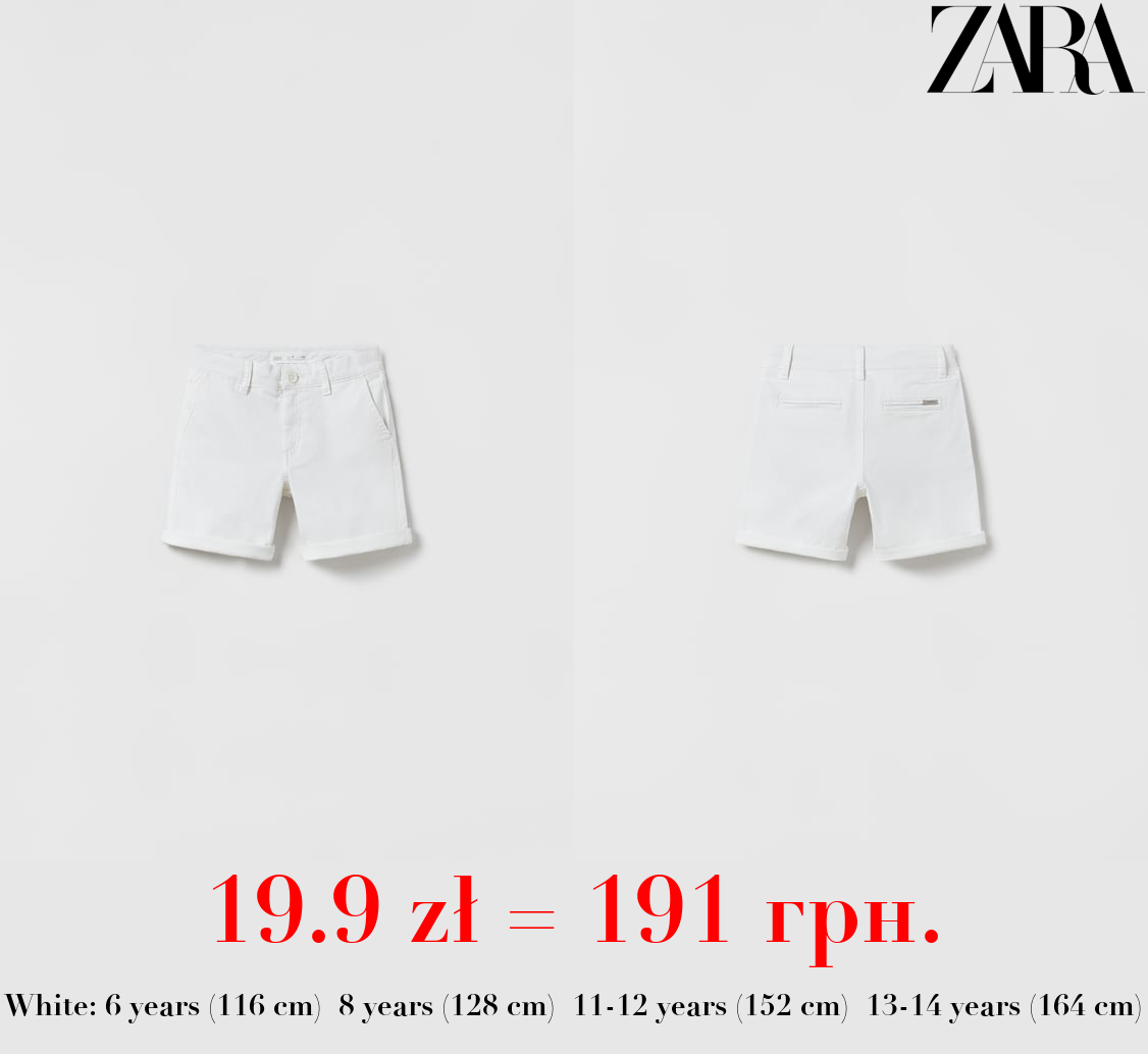 PLAIN CHINO BERMUDA SHORTS