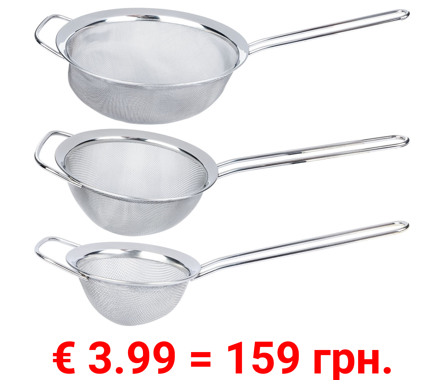 ERNESTO® Edelstahl-Küchensieb-Set, 3-teilig