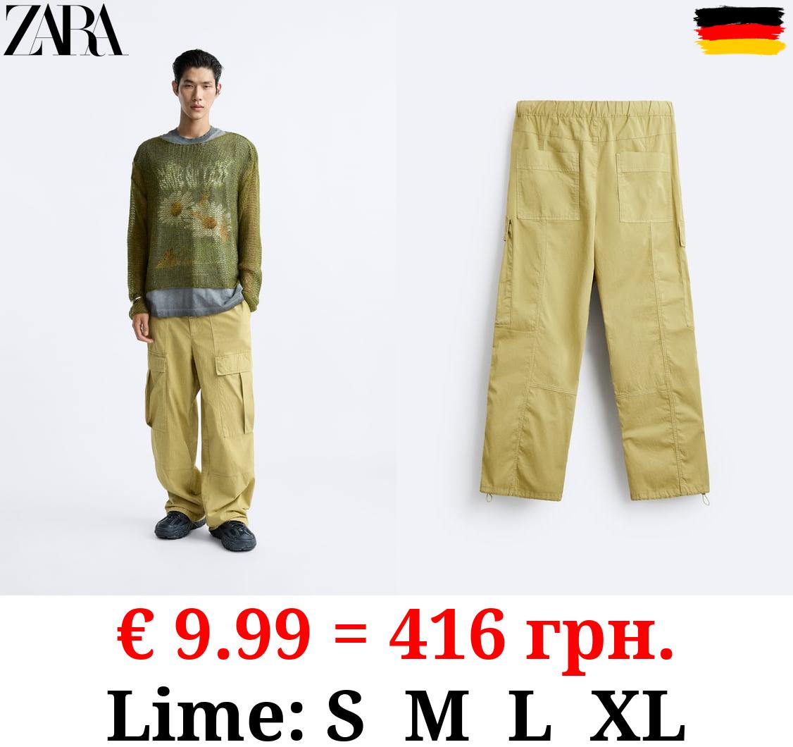 CARGO TROUSERS WITH CONTRAST TOPSTITCHING