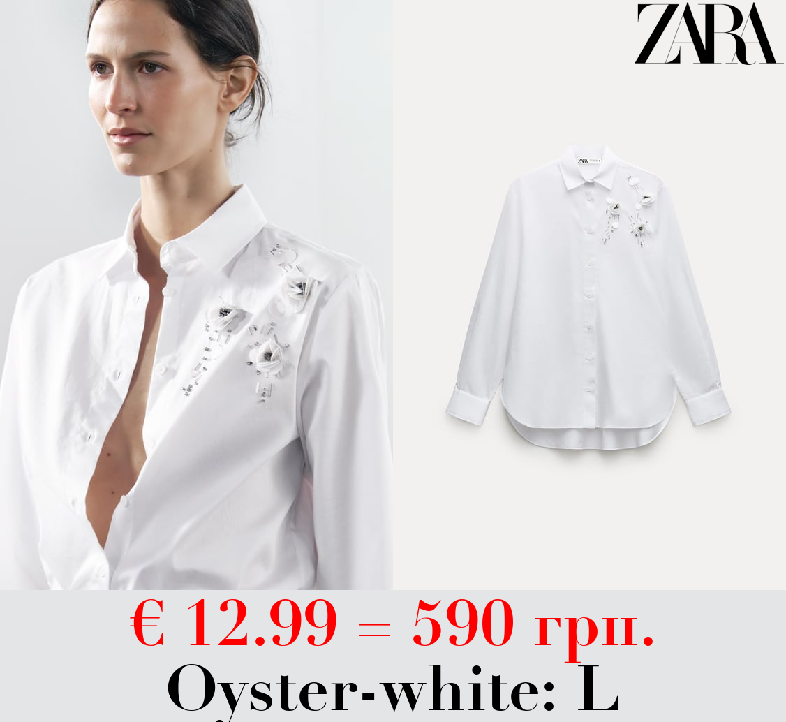 ZW COLLECTION BEJEWELLED FLORAL PRINT SHIRT