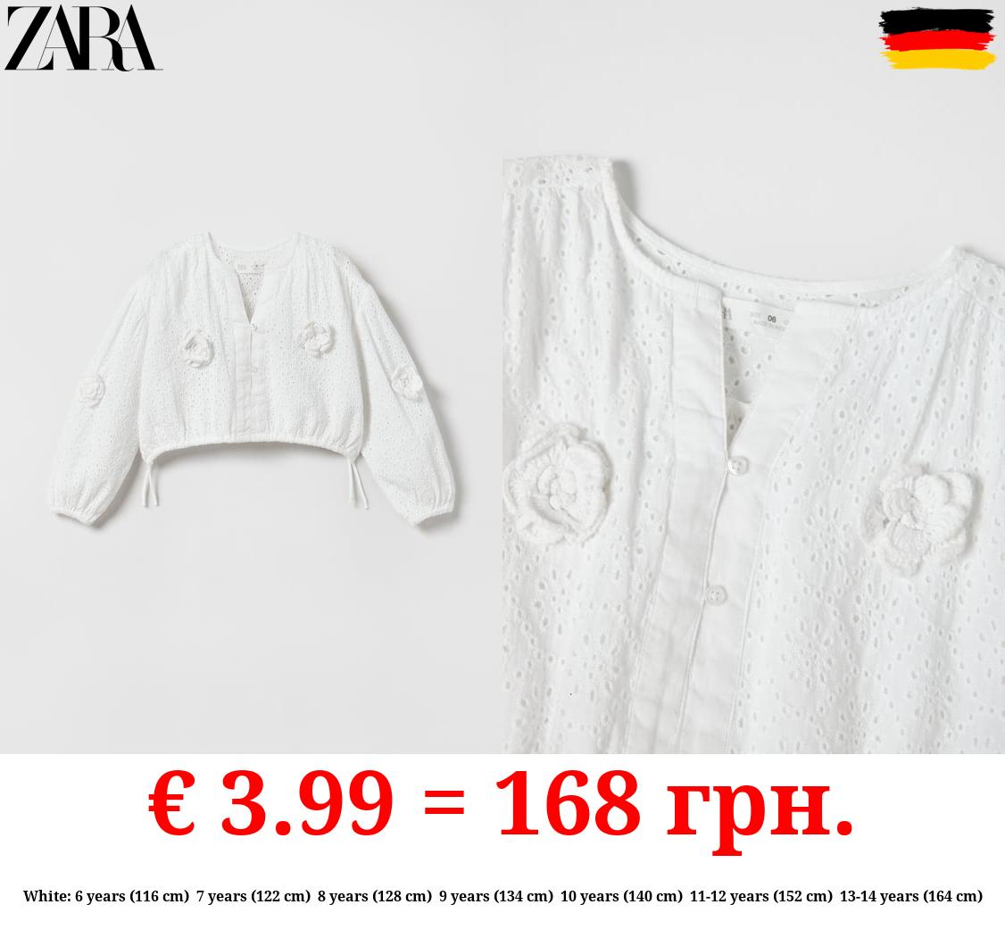 EMBROIDERED BLOUSE WITH CROCHET DETAIL