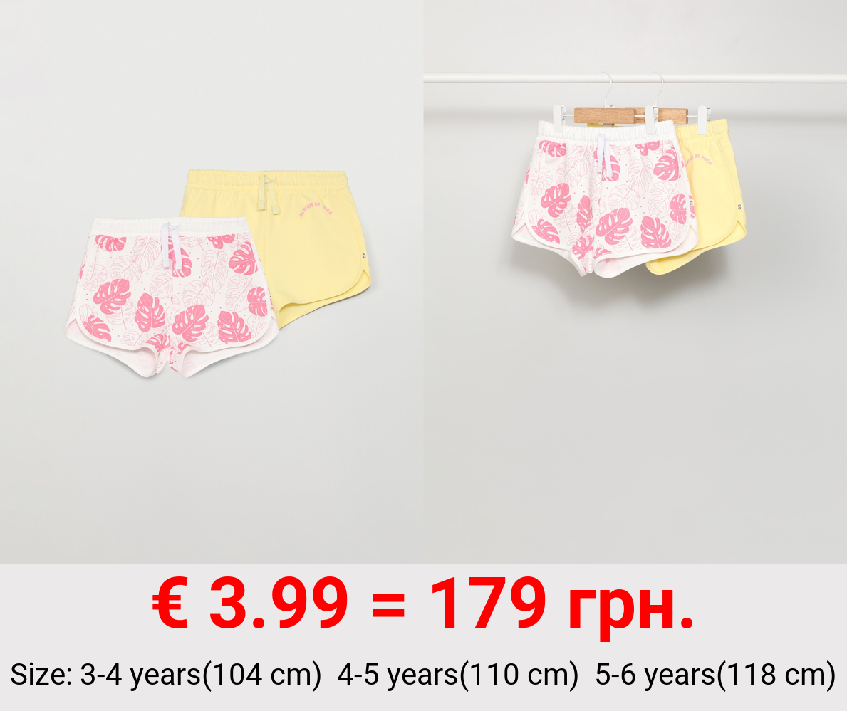 PACK OF 2 BASIC PRINTED PLUSH SHORTS
