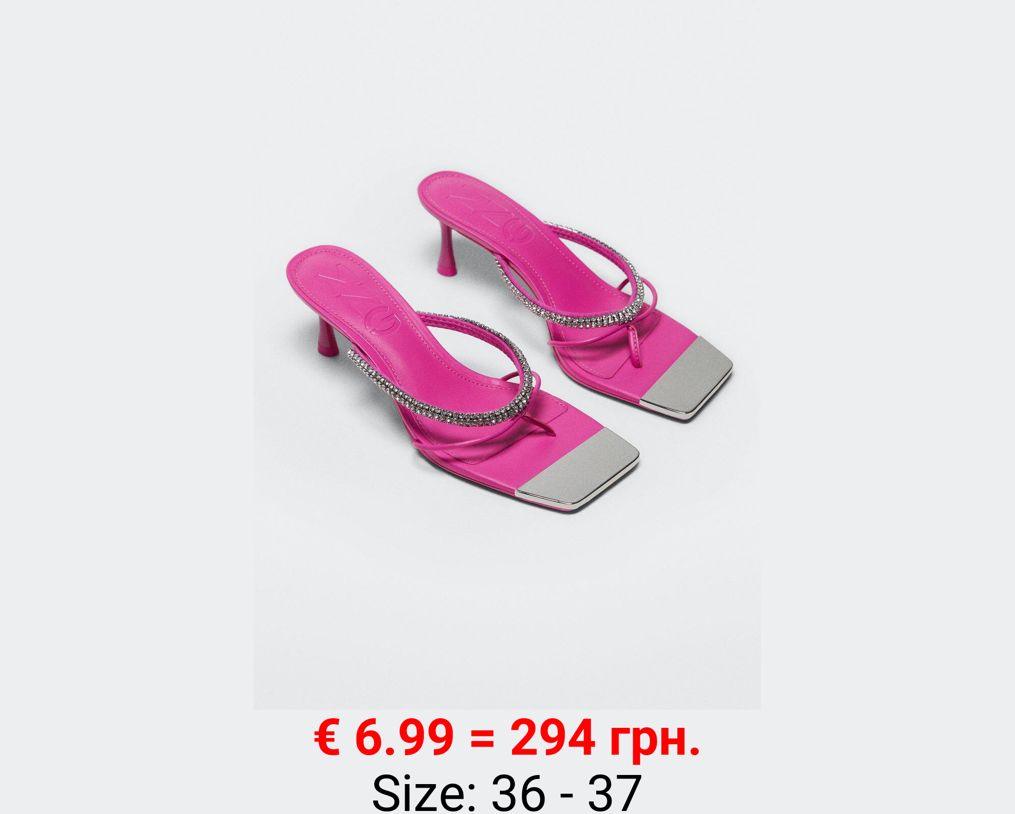 Sandalia tacón tira strass