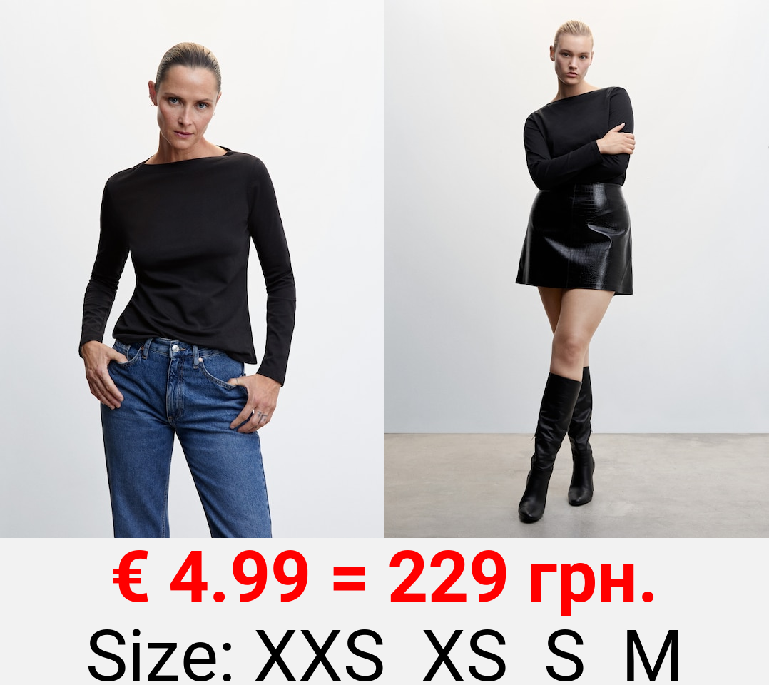 Camiseta cuello barco algodón