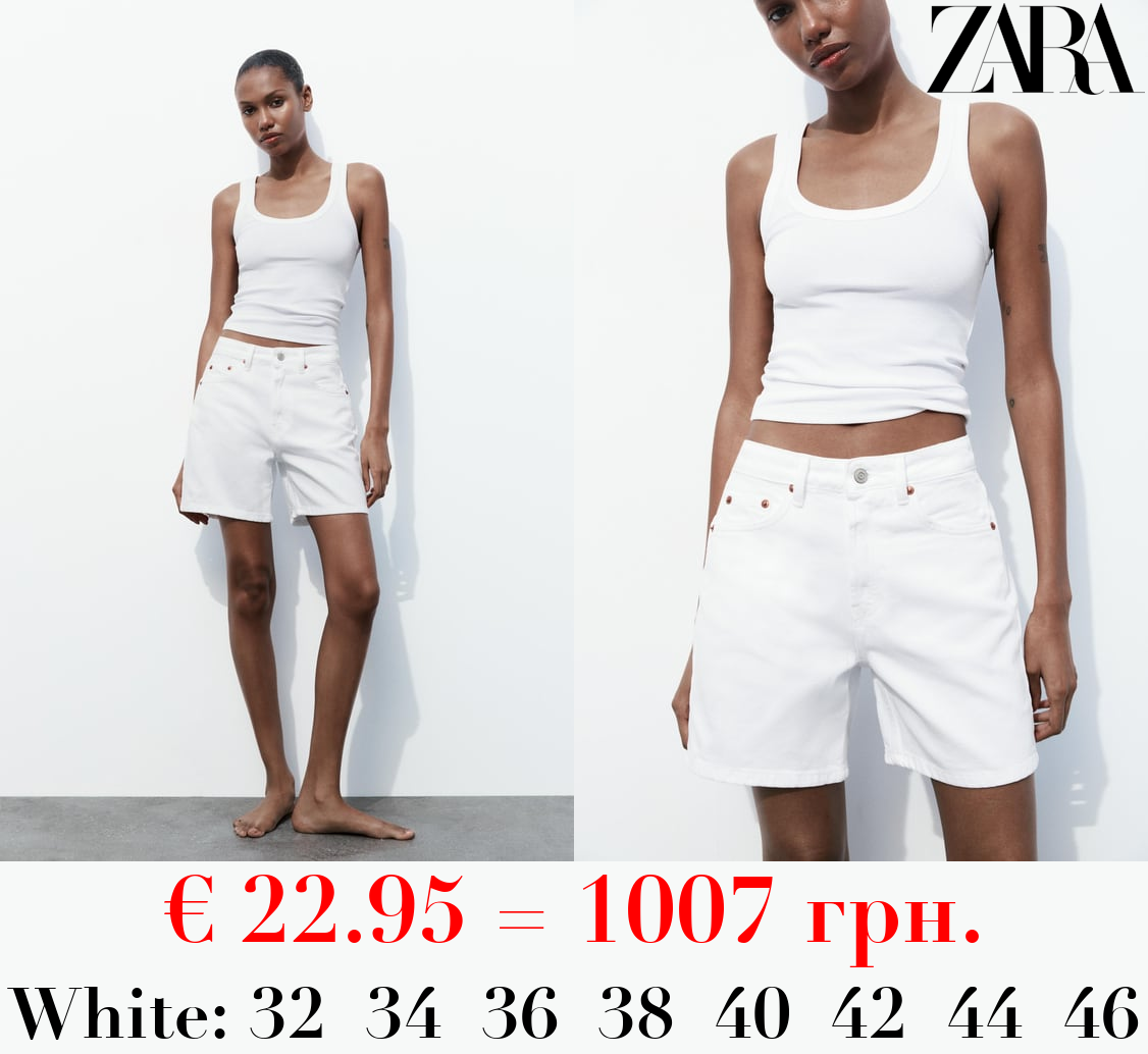 TRF MID-RISE DENIM BERMUDA SHORTS