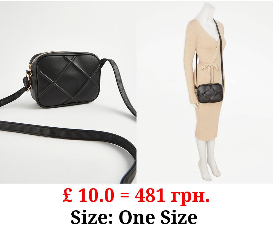 Black Quilted Cross Body Bag