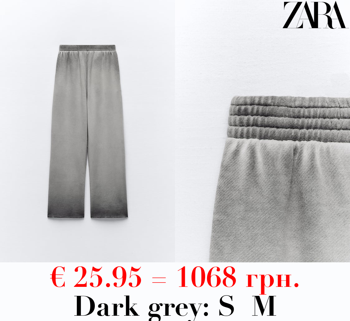 FADED-EFFECT PLUSH TROUSERS
