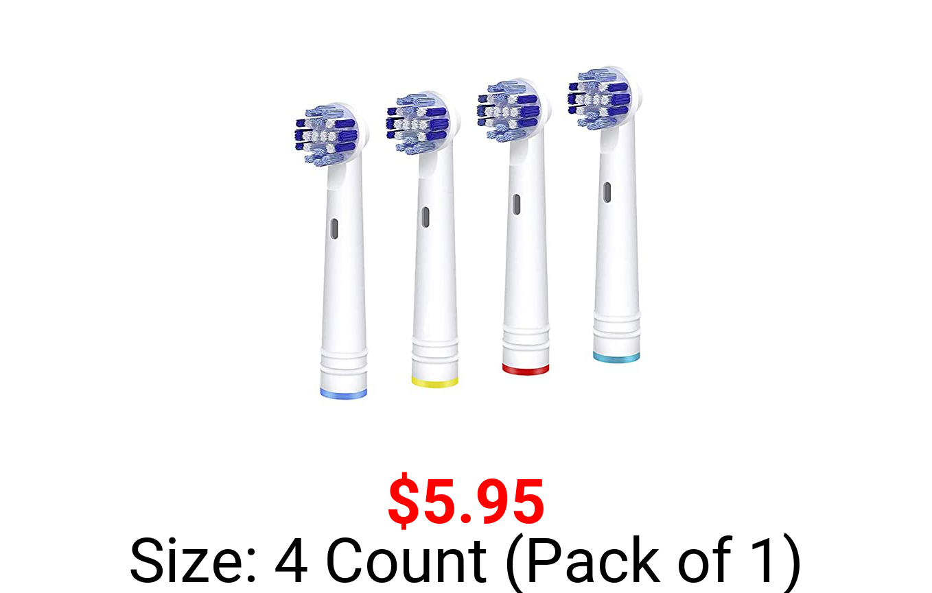 Replacement Toothbrush Heads Compatible With Oral B Braun, 4 Pack Professional Electric Toothbrush Heads Brush Heads Refill for Oral-B 7000/Pro 1000/9600/ 500/3000/8000
