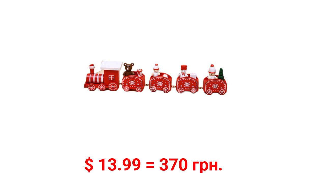 Peroptimist Cute Wooden Christmas Train with Snowman, Mini Train Decor, Christmas Train Ornament Toys for Kids Gift Home Decoration